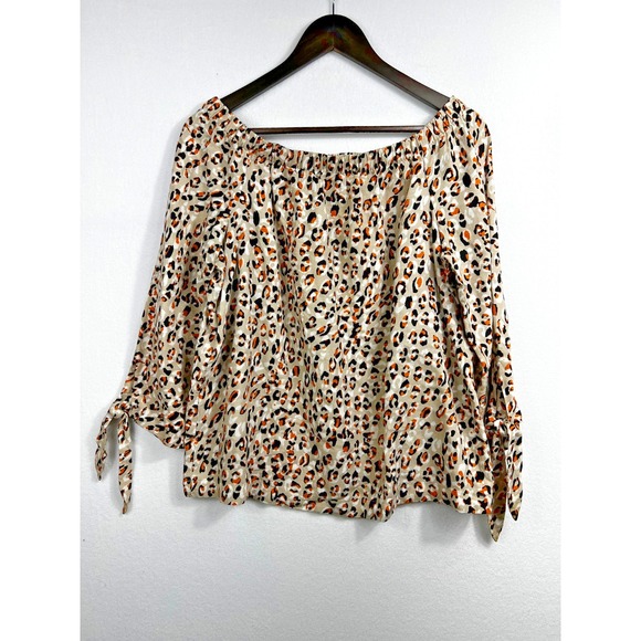 Karen Millen Off the Shoulder Bardot Top Linen Blend Tie Sleeve‎ Size 8 - Picture 12 of 12
